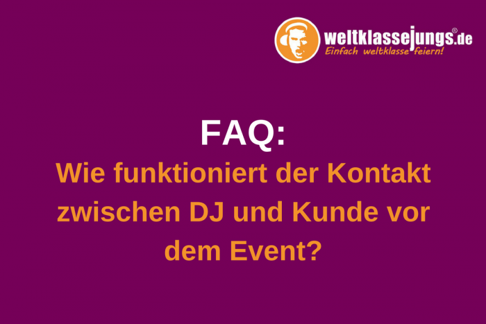 Kontakt zwischen DJ und Kunde vor dem Event